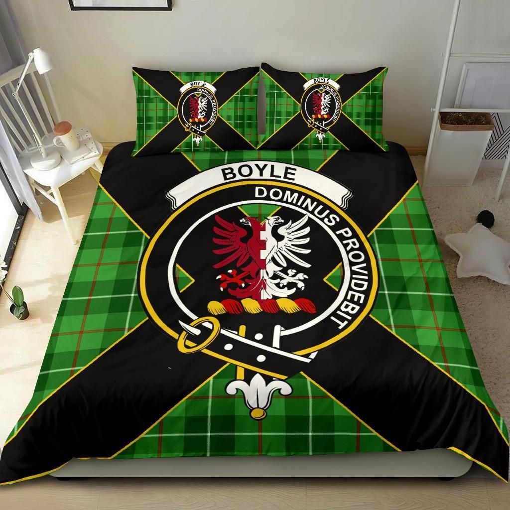 Boyle Clan Bedding Set, Scottish Tartan Boyle Clan Bedding Set Luxury Style