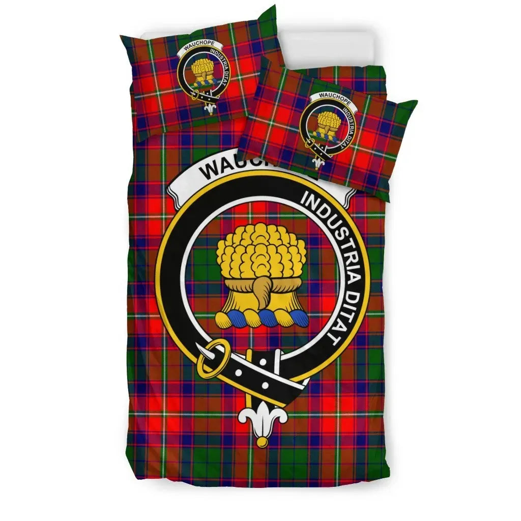 Wauchope (or Waugh) Clan Bedding Set, Scottish Tartan Wauchope (or Waugh) Clan Bedding Set Crest Style