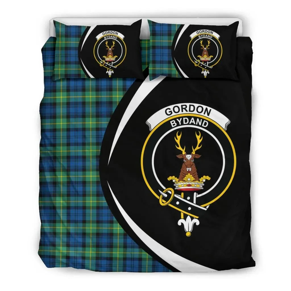 Gordon Ancient Clan Bedding Set, Scottish Tartan Gordon Ancient Clan Bedding Set Circle Style