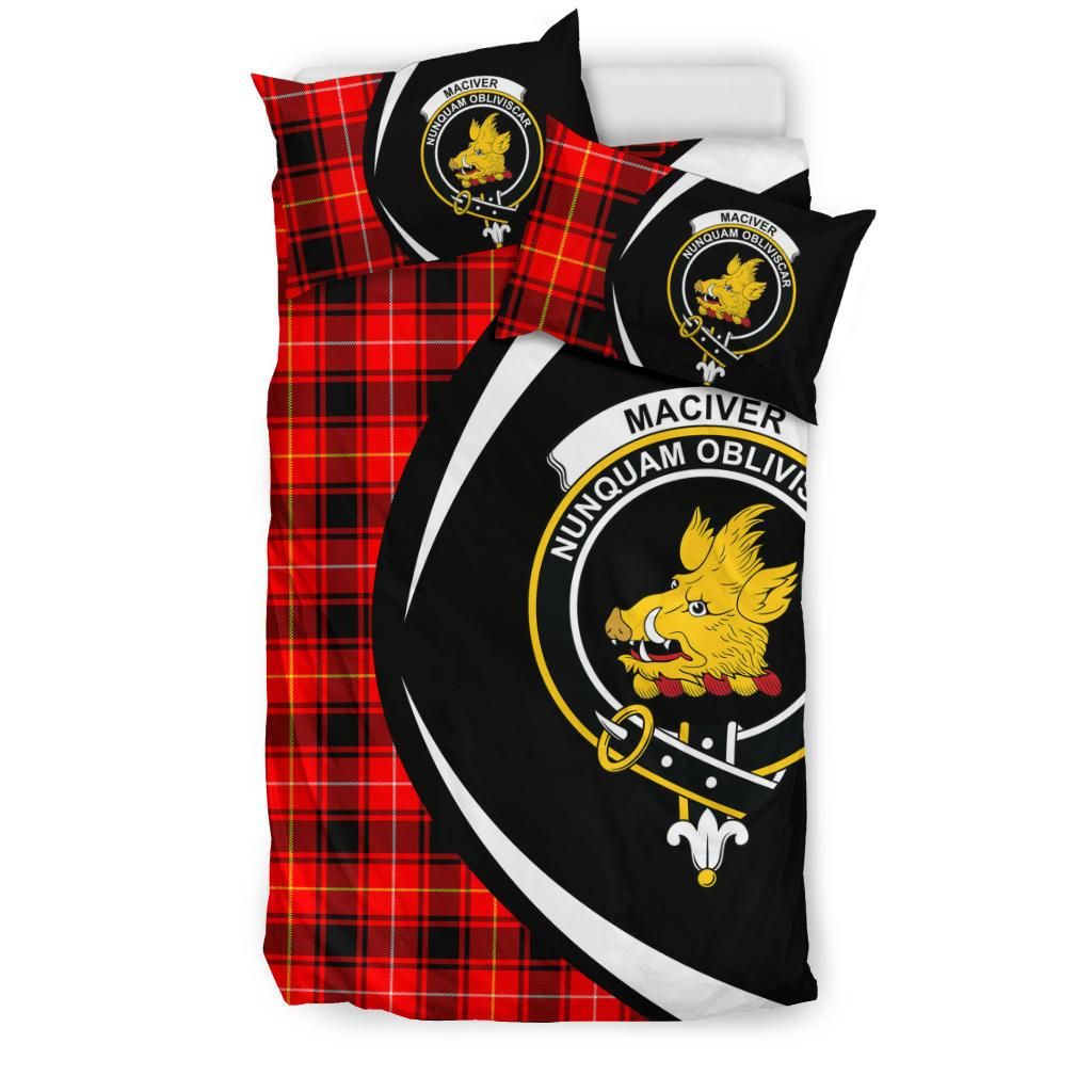 Maciver Modern Clan Bedding Set, Scottish Tartan Maciver Modern Clan Bedding Set Circle Style