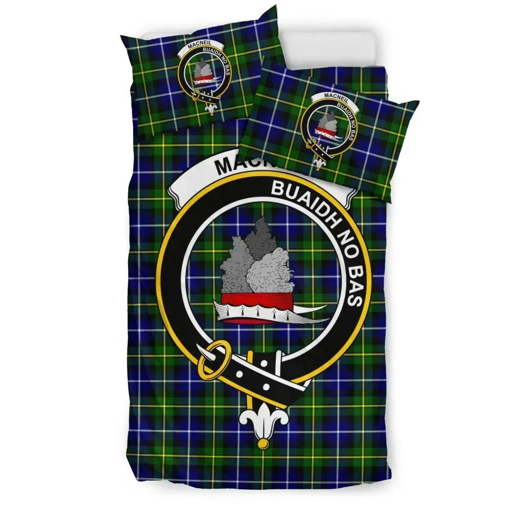 MacNeil (of Barra) Clan Bedding Set, Scottish Tartan MacNeil (of Barra) Clan Bedding Set Crest Style