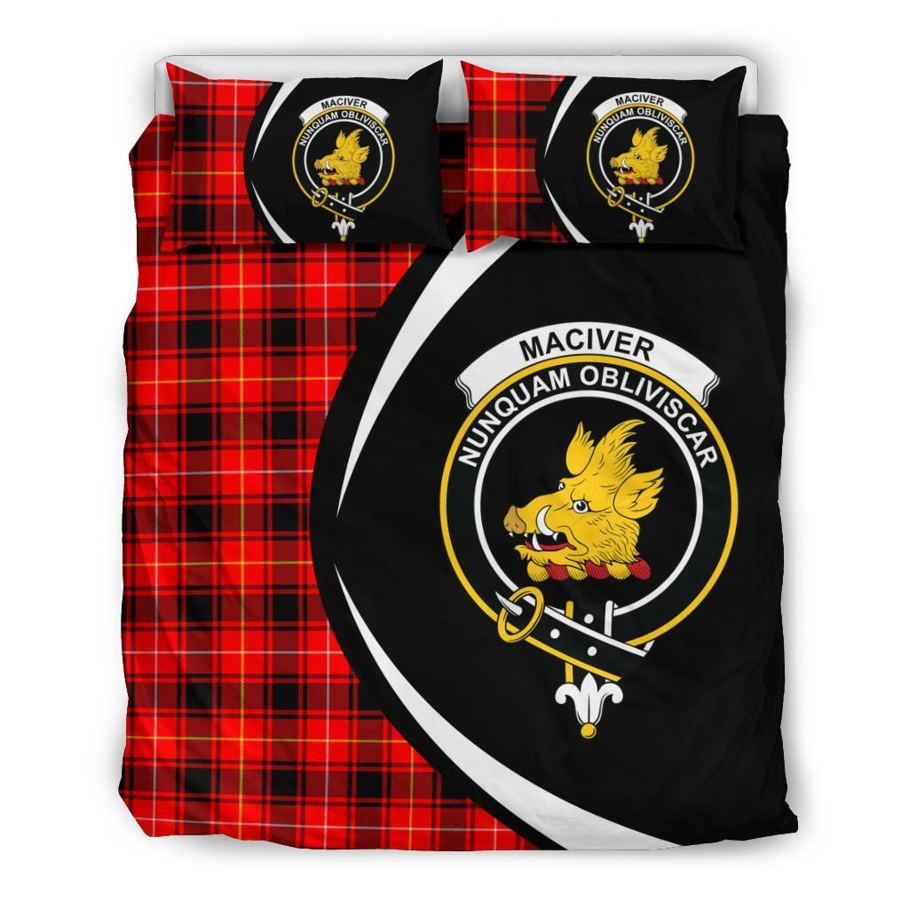 Maciver Modern Clan Bedding Set, Scottish Tartan Maciver Modern Clan Bedding Set Circle Style