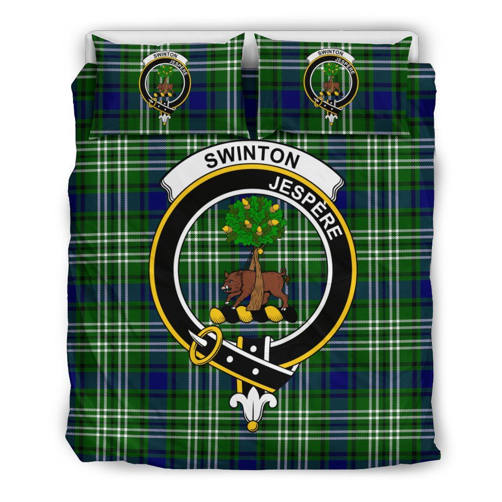 Swinton Clan Bedding Set, Scottish Tartan Swinton Clan Bedding Set Crest Style