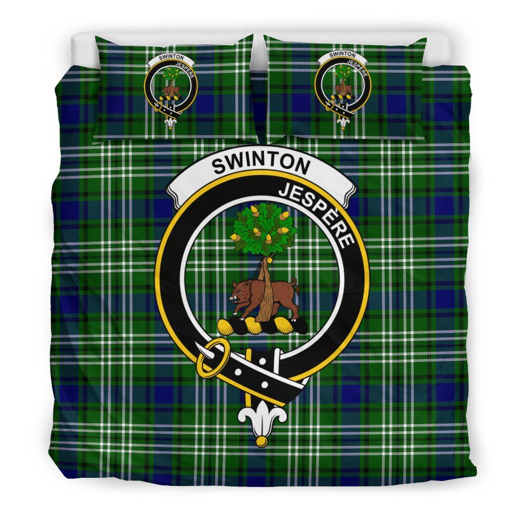 Swinton Clan Bedding Set, Scottish Tartan Swinton Clan Bedding Set Crest Style