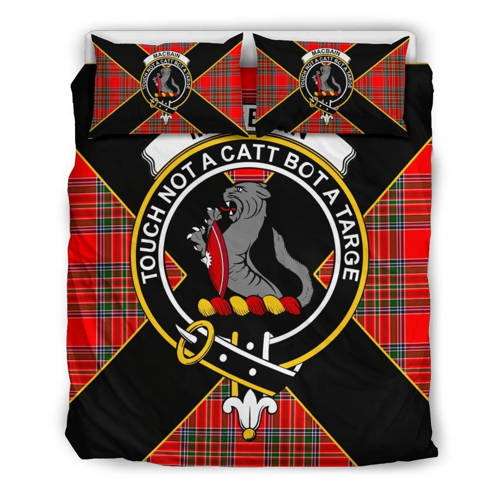 MacBain Clan Bedding Set, Scottish Tartan MacBain Clan Bedding Set Luxury Style