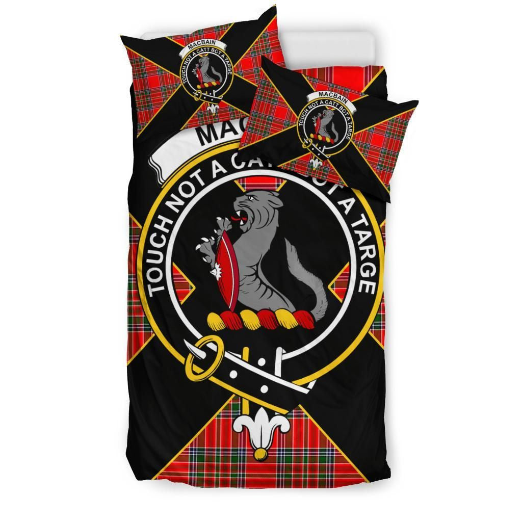 MacBain Clan Bedding Set, Scottish Tartan MacBain Clan Bedding Set Luxury Style