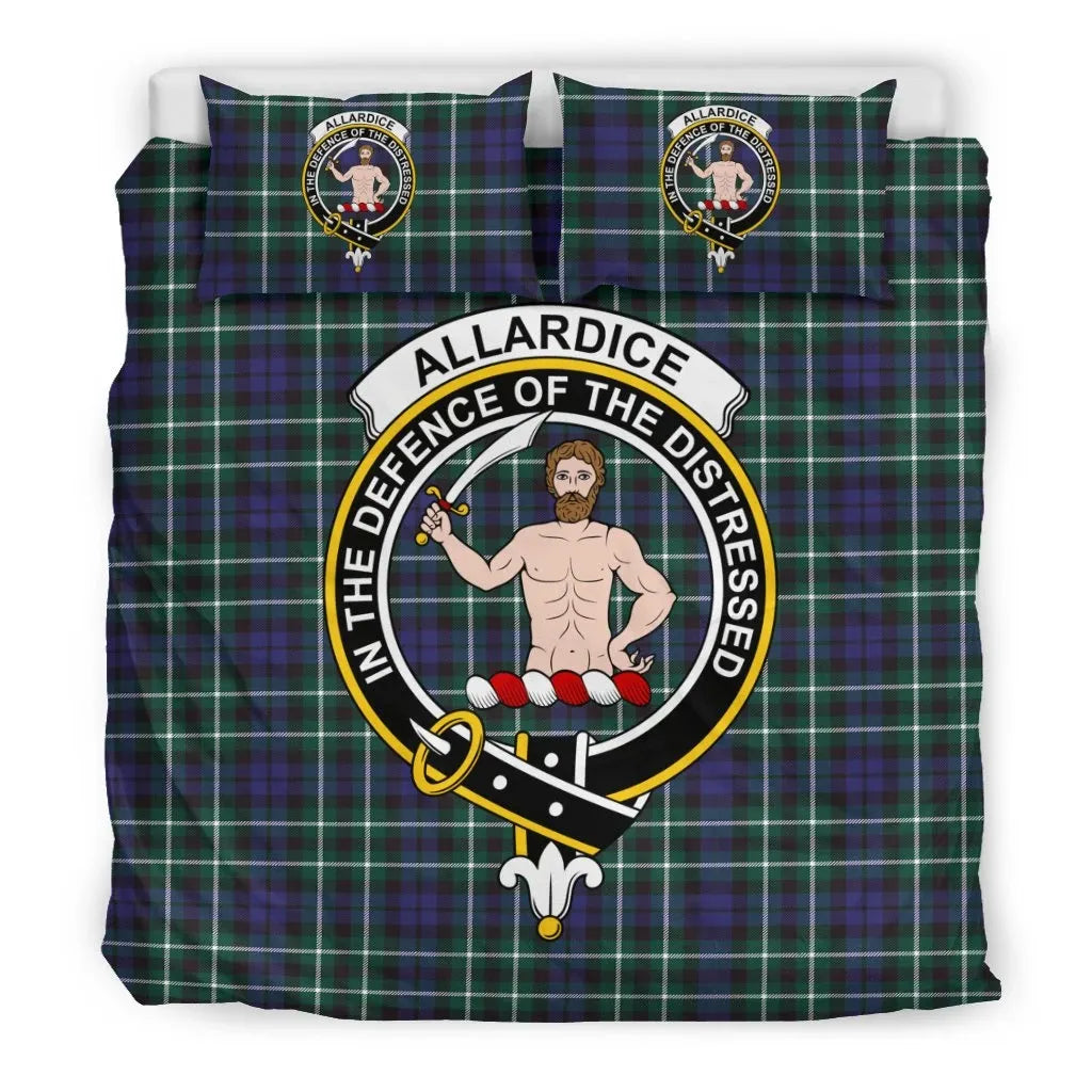 Allardice Clan Bedding Set, Scottish Tartan Allardice Clan Bedding Set Crest Style