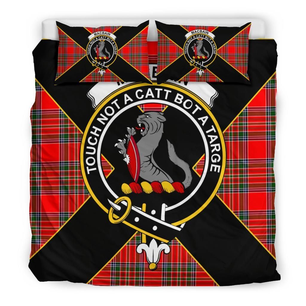MacBain Clan Bedding Set, Scottish Tartan MacBain Clan Bedding Set Luxury Style