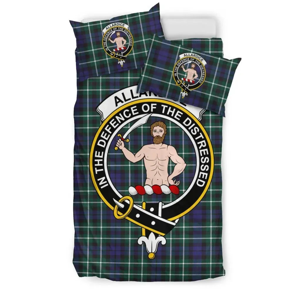 Allardice Clan Bedding Set, Scottish Tartan Allardice Clan Bedding Set Crest Style