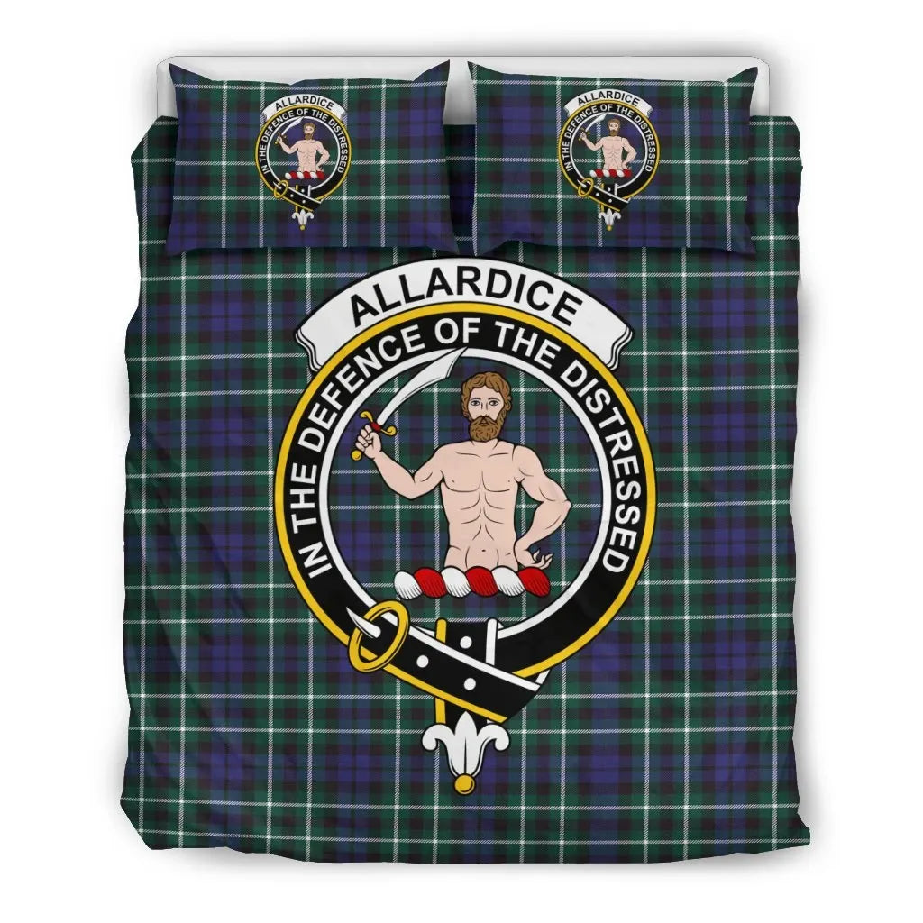 Allardice Clan Bedding Set, Scottish Tartan Allardice Clan Bedding Set Crest Style