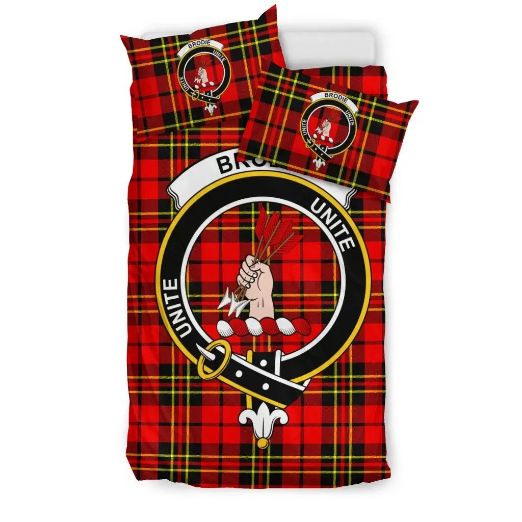 Brodie Clan Bedding Set, Scottish Tartan Brodie Clan Bedding Set Crest Style