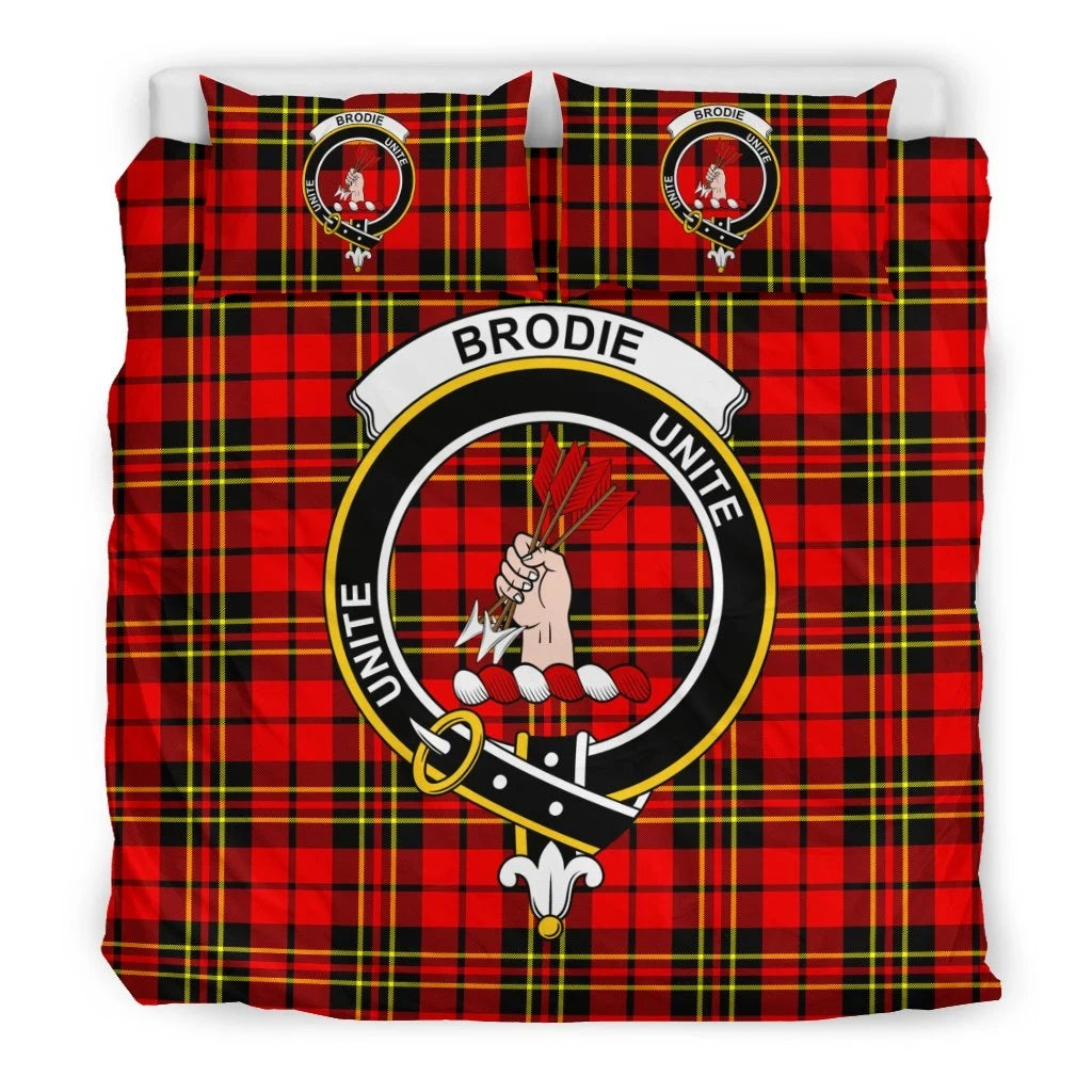 Brodie Clan Bedding Set, Scottish Tartan Brodie Clan Bedding Set Crest Style