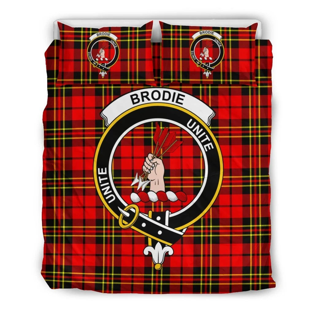 Brodie Clan Bedding Set, Scottish Tartan Brodie Clan Bedding Set Crest Style