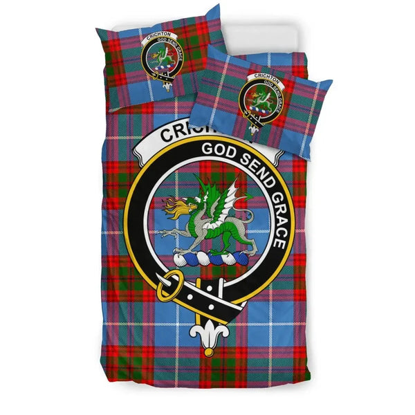 Crichton District Clan Bedding Set, Scottish Tartan Crichton District Clan Bedding Set Crest Style