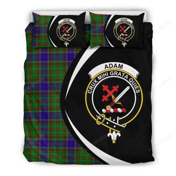 Adam Clan Bedding Set, Scottish Tartan Adam Clan Bedding Set Circle Style