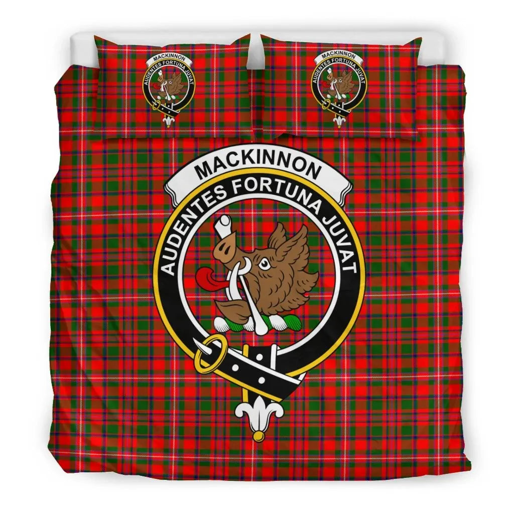 MacKinnon Clan Bedding Set, Scottish Tartan MacKinnon Clan Bedding Set Crest Style