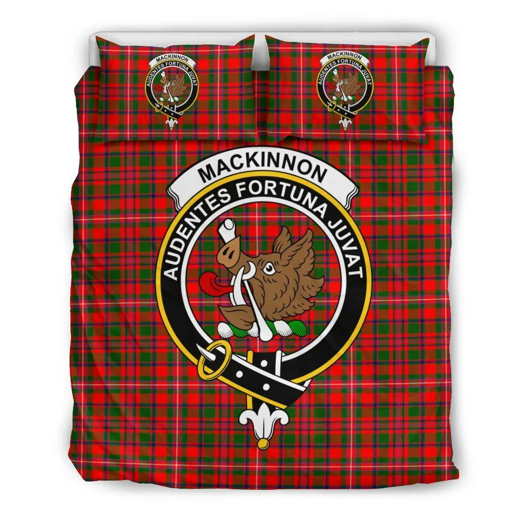 MacKinnon Clan Bedding Set, Scottish Tartan MacKinnon Clan Bedding Set Crest Style