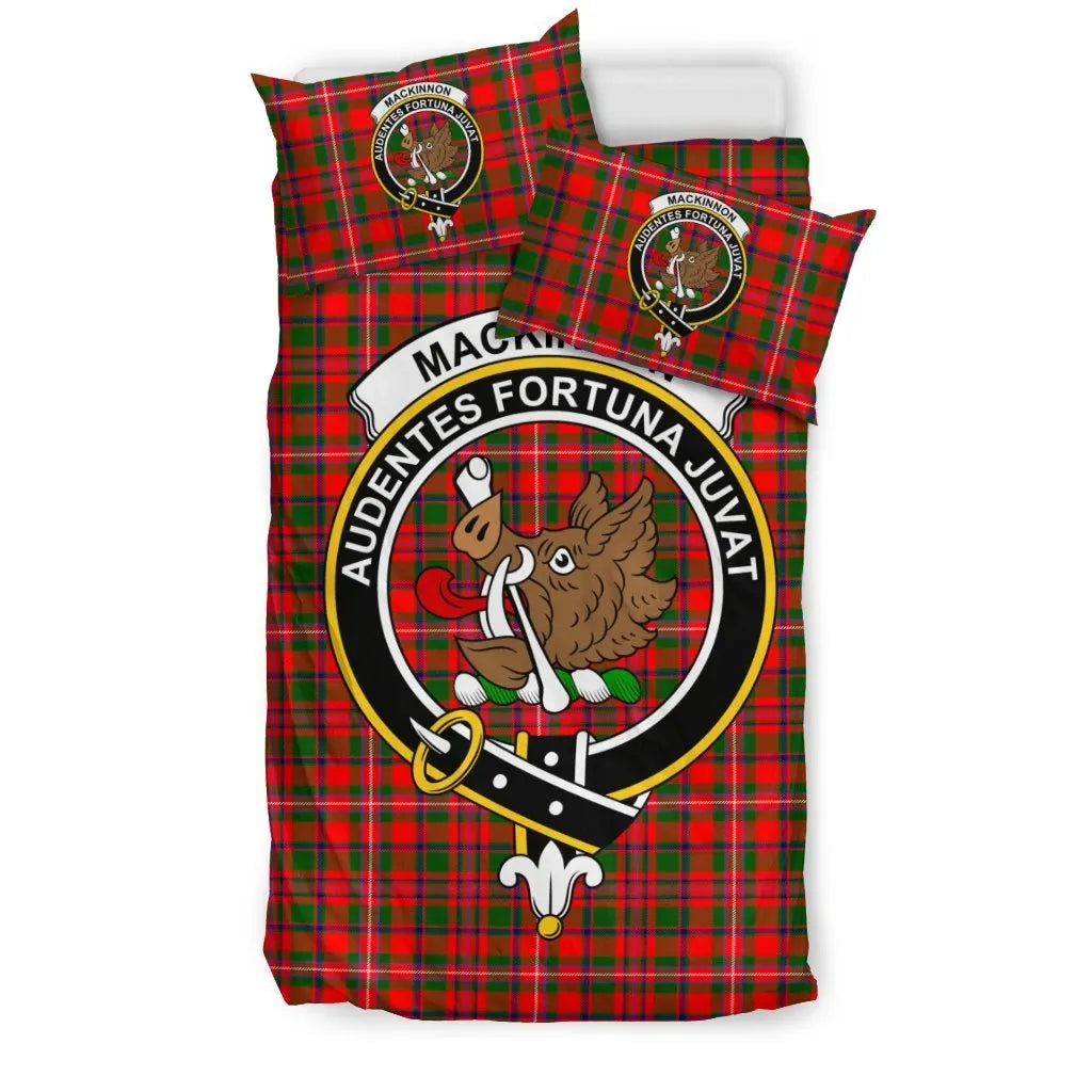 MacKinnon Clan Bedding Set, Scottish Tartan MacKinnon Clan Bedding Set Crest Style