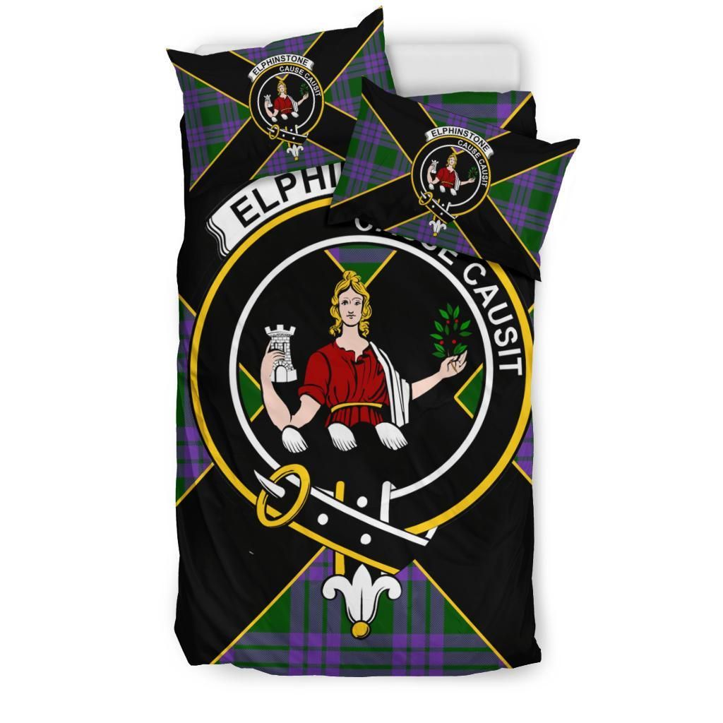 Elphinstone Clan Bedding Set, Scottish Tartan Elphinstone Clan Bedding Set Luxury Style
