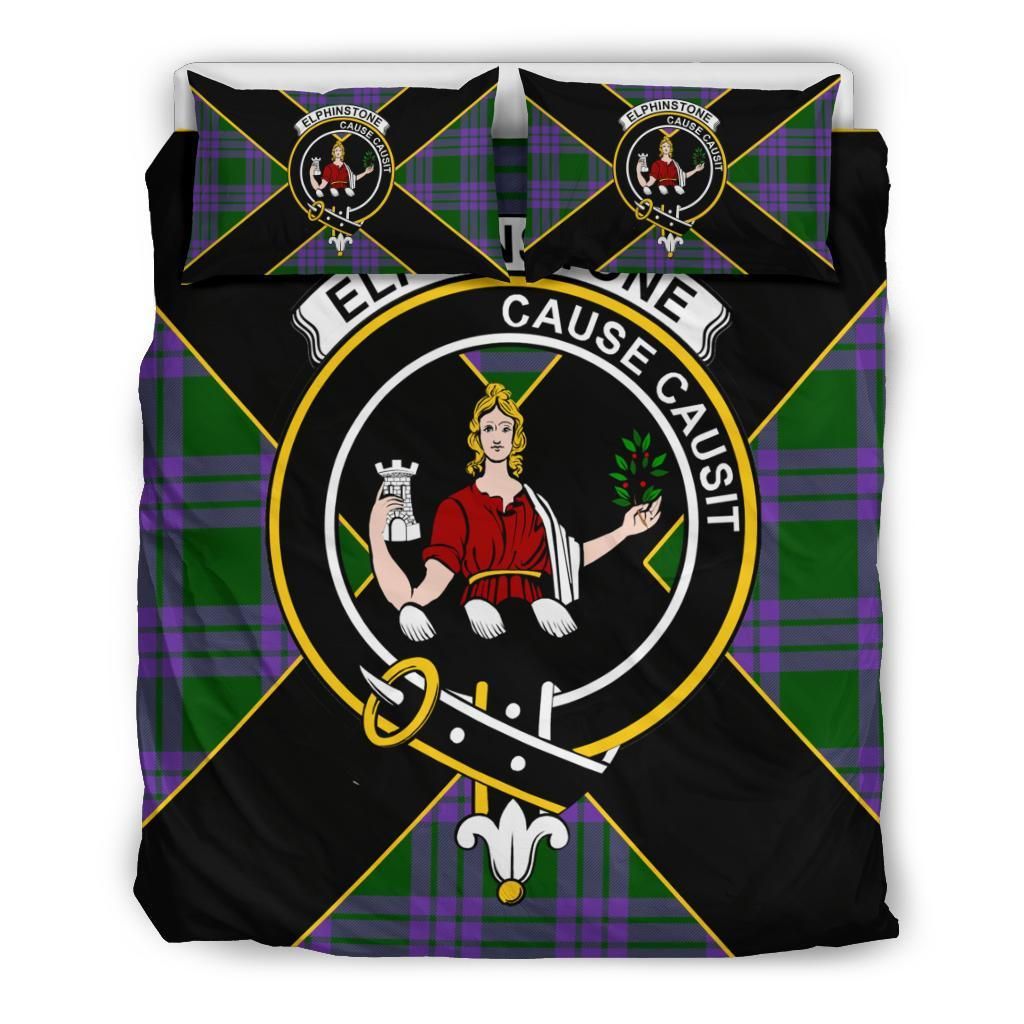 Elphinstone Clan Bedding Set, Scottish Tartan Elphinstone Clan Bedding Set Luxury Style