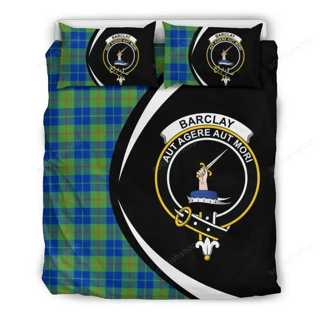 Barclay Hunting Ancient Clan Bedding Set, Scottish Tartan Barclay Hunting Ancient Clan Bedding Set Circle Style
