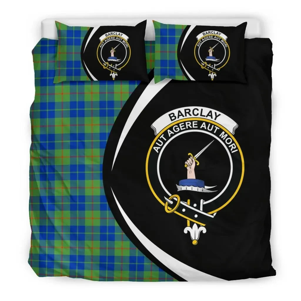 Barclay Hunting Ancient Clan Bedding Set, Scottish Tartan Barclay Hunting Ancient Clan Bedding Set Circle Style