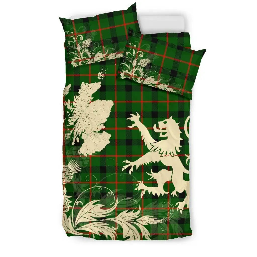 Kincaid Modern Clan Bedding Set, Scottish Tartan Kincaid Modern Clan Bedding Set Scotland Lion & Thistle Map Style