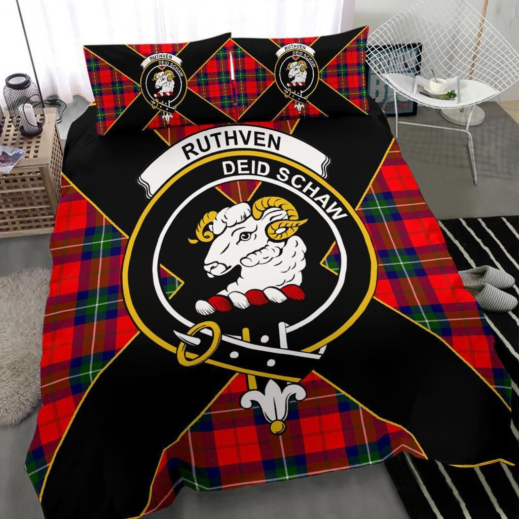 Ruthven Clan Bedding Set, Scottish Tartan Ruthven Clan Bedding Set Luxury Style