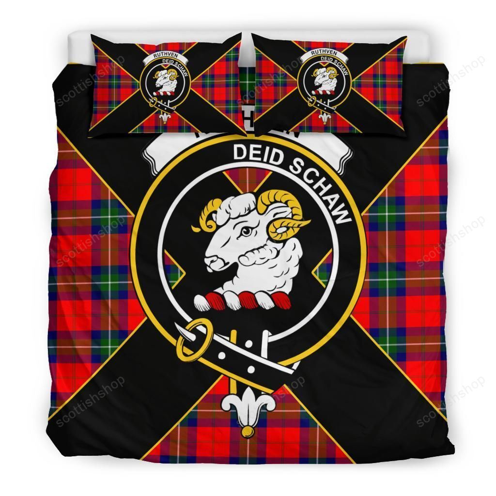 Ruthven Clan Bedding Set, Scottish Tartan Ruthven Clan Bedding Set Luxury Style