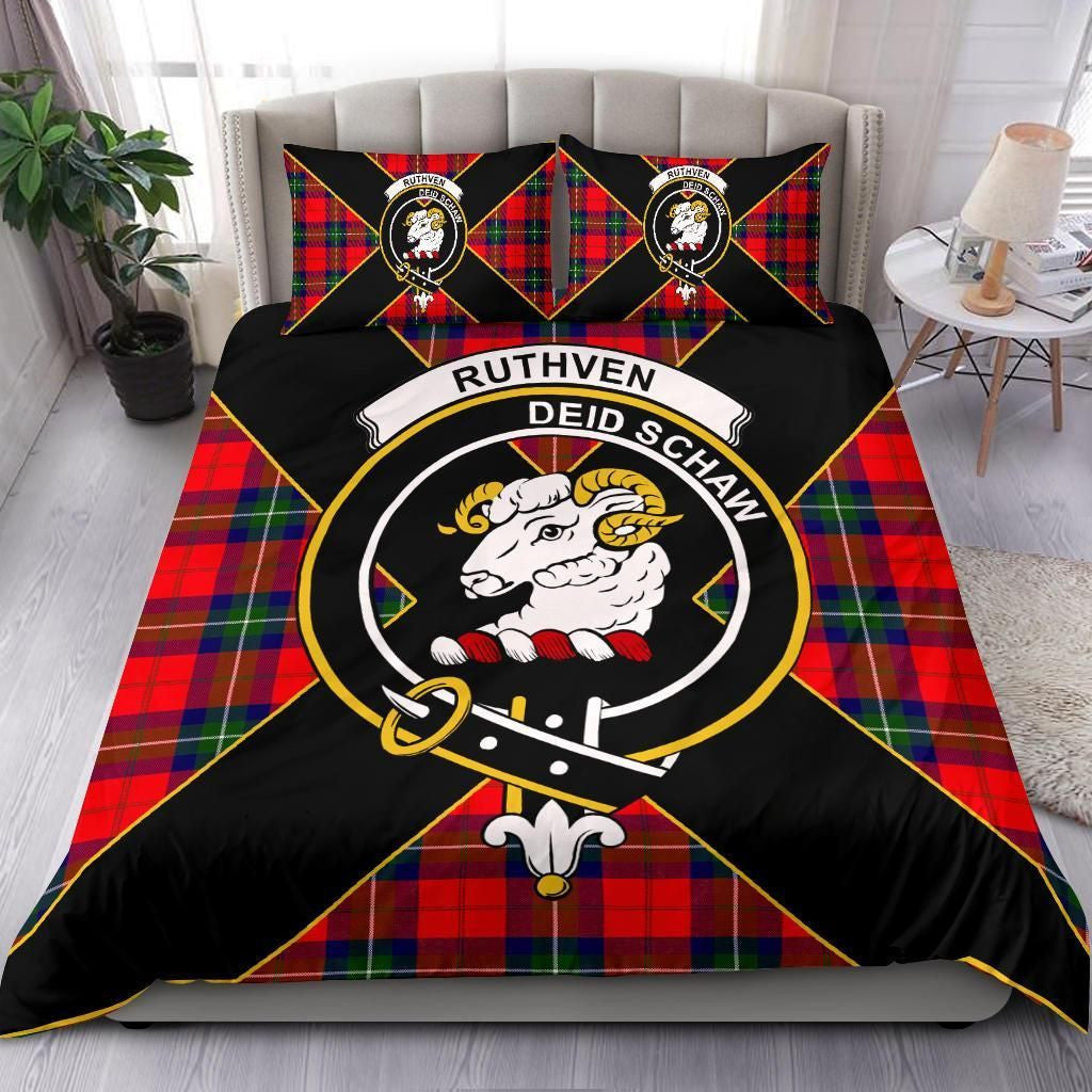 Ruthven Clan Bedding Set, Scottish Tartan Ruthven Clan Bedding Set Luxury Style