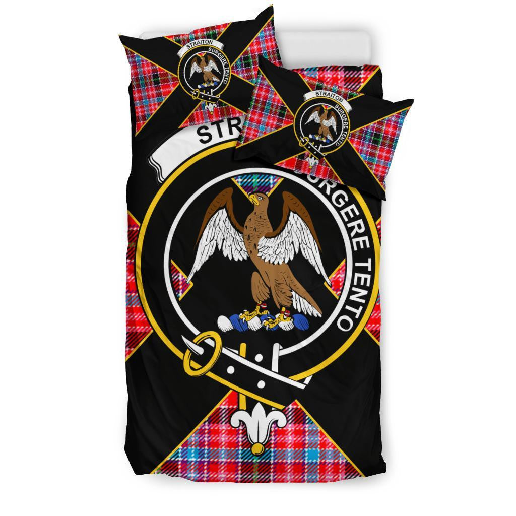 Straiton Clan Bedding Set, Scottish Tartan Straiton Clan Bedding Set Luxury Style