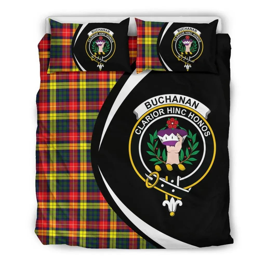 Buchanan Modern Clan Bedding Set, Scottish Tartan Buchanan Modern Clan Bedding Set Circle Style