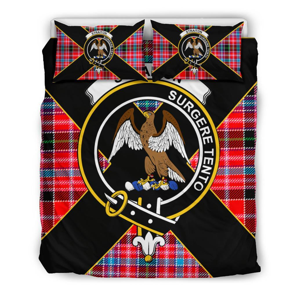 Straiton Clan Bedding Set, Scottish Tartan Straiton Clan Bedding Set Luxury Style