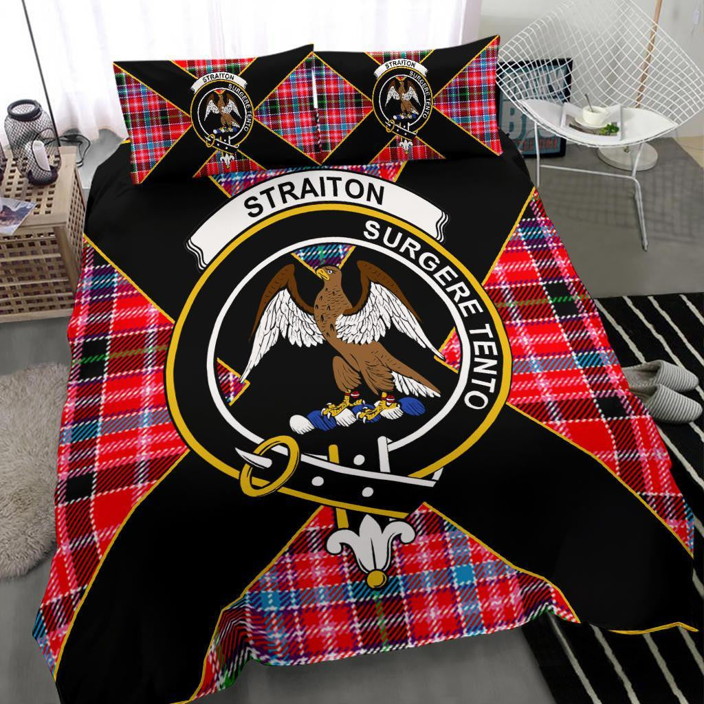 Straiton Clan Bedding Set, Scottish Tartan Straiton Clan Bedding Set Luxury Style