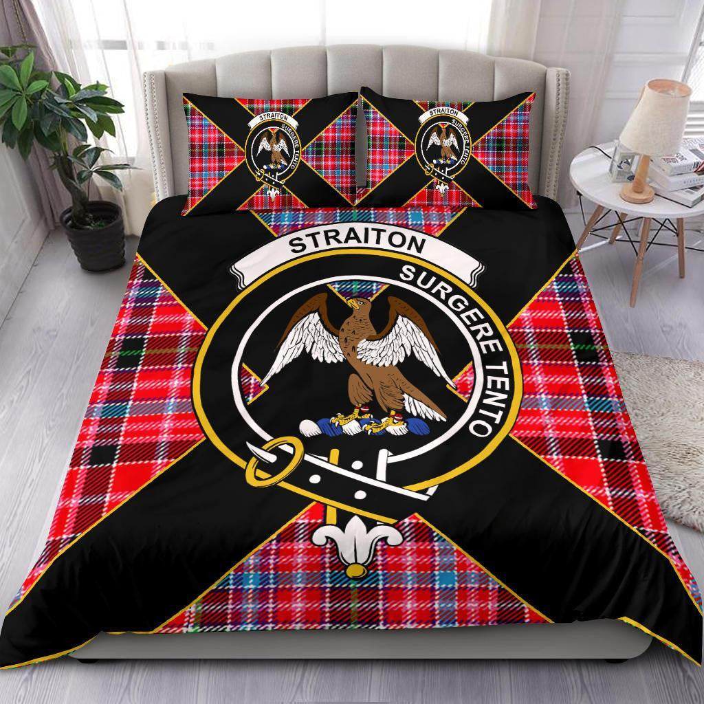 Straiton Clan Bedding Set, Scottish Tartan Straiton Clan Bedding Set Luxury Style