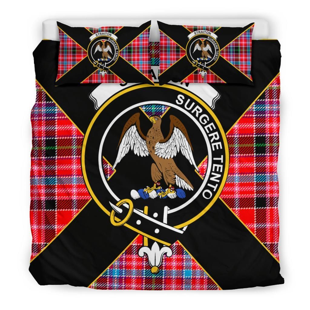 Straiton Clan Bedding Set, Scottish Tartan Straiton Clan Bedding Set Luxury Style