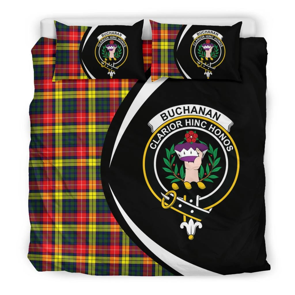 Buchanan Modern Clan Bedding Set, Scottish Tartan Buchanan Modern Clan Bedding Set Circle Style