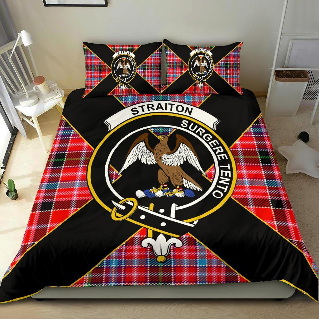 Straiton Clan Bedding Set, Scottish Tartan Straiton Clan Bedding Set Luxury Style