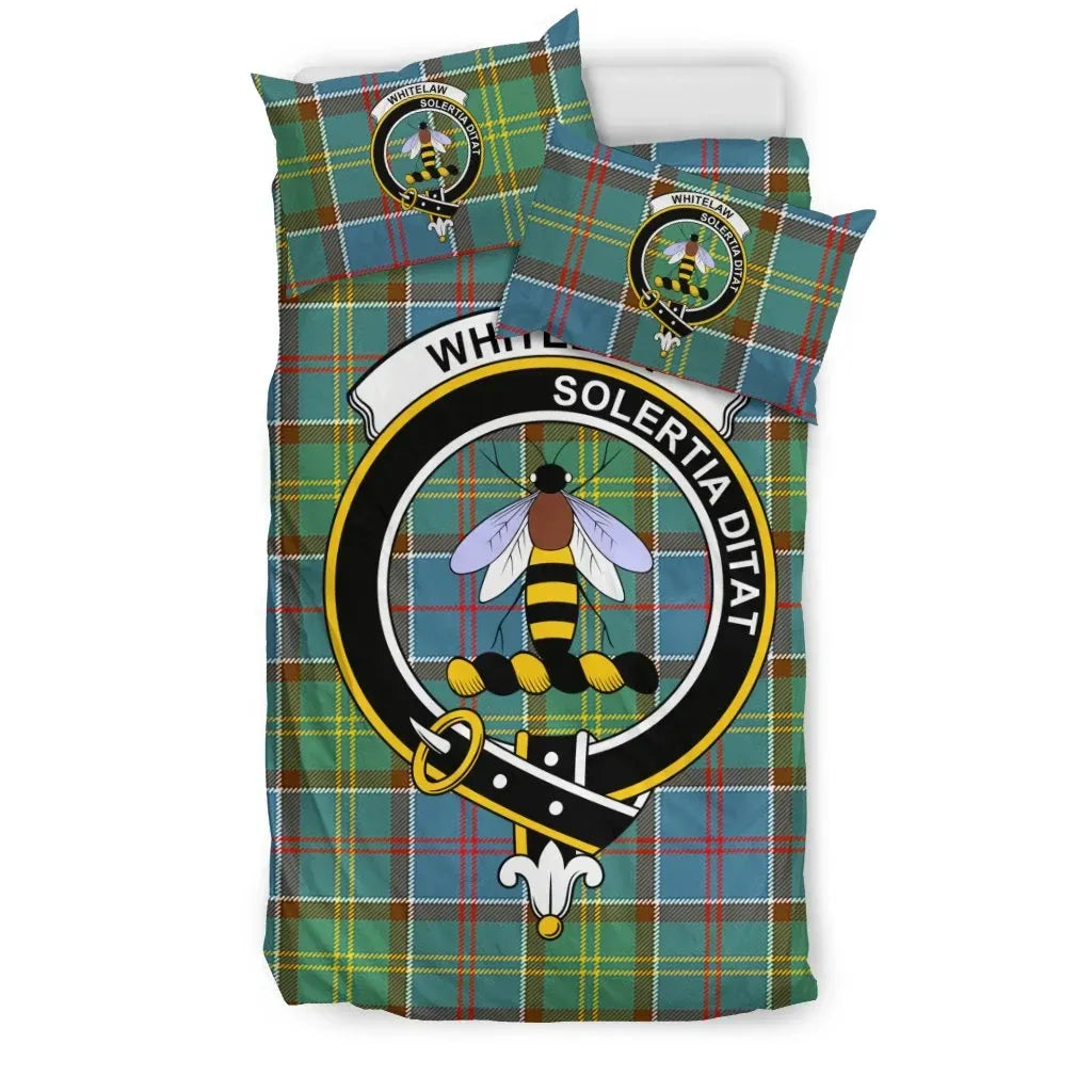 Whitelaw Clan Bedding Set, Scottish Tartan Whitelaw Clan Bedding Set Crest Style