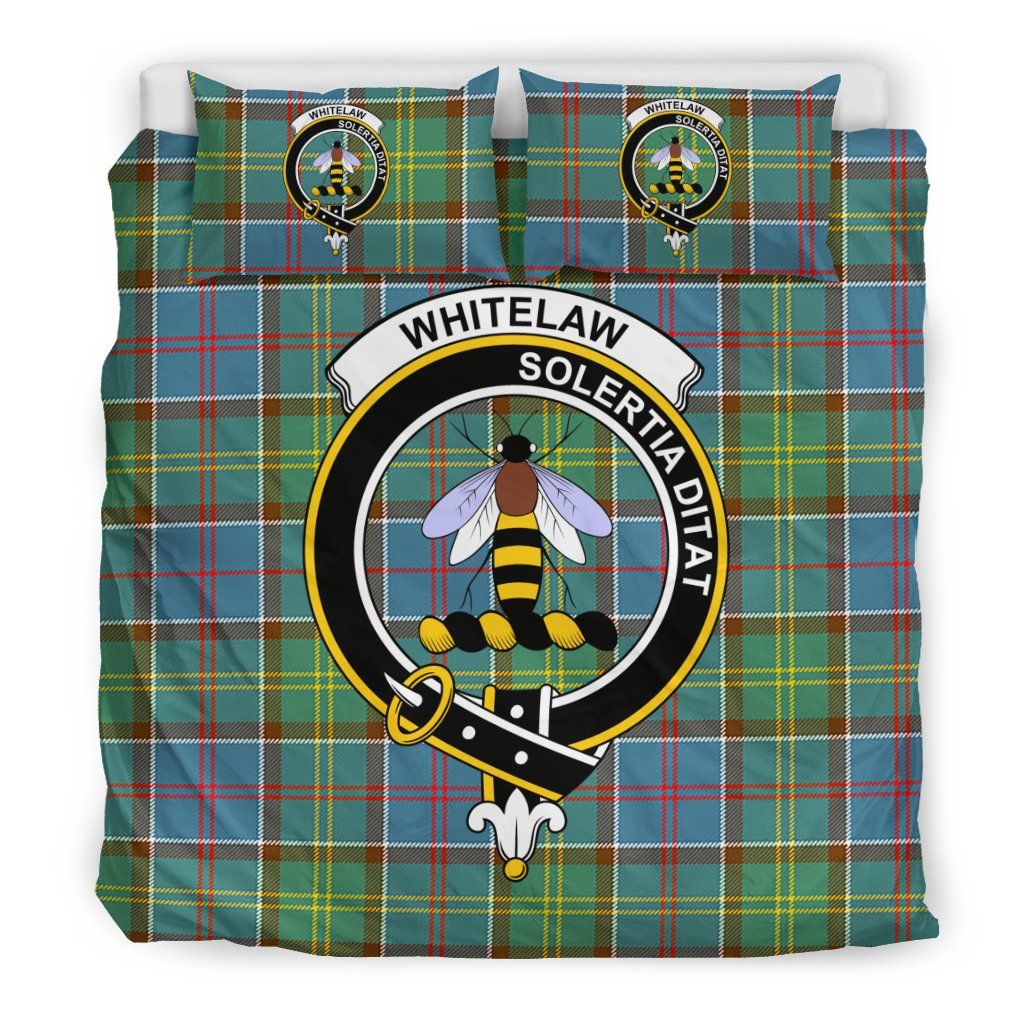 Whitelaw Clan Bedding Set, Scottish Tartan Whitelaw Clan Bedding Set Crest Style