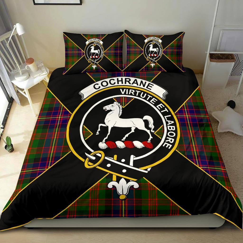 Cochrane Clan Bedding Set, Scottish Tartan Cochrane Clan Bedding Set Luxury Style