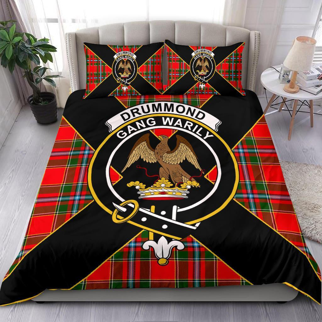 Drummond Clan Bedding Set, Scottish Tartan Drummond Clan Bedding Set Luxury Style