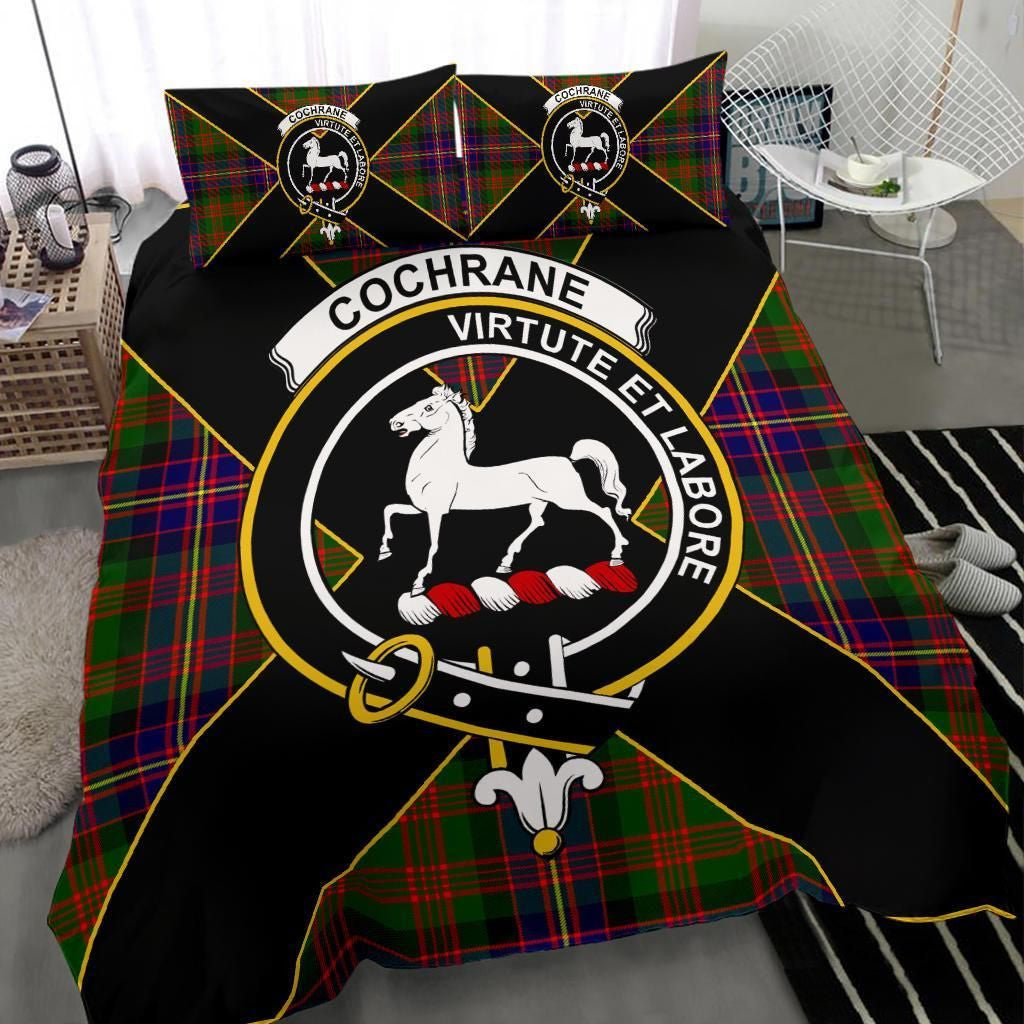 Cochrane Clan Bedding Set, Scottish Tartan Cochrane Clan Bedding Set Luxury Style