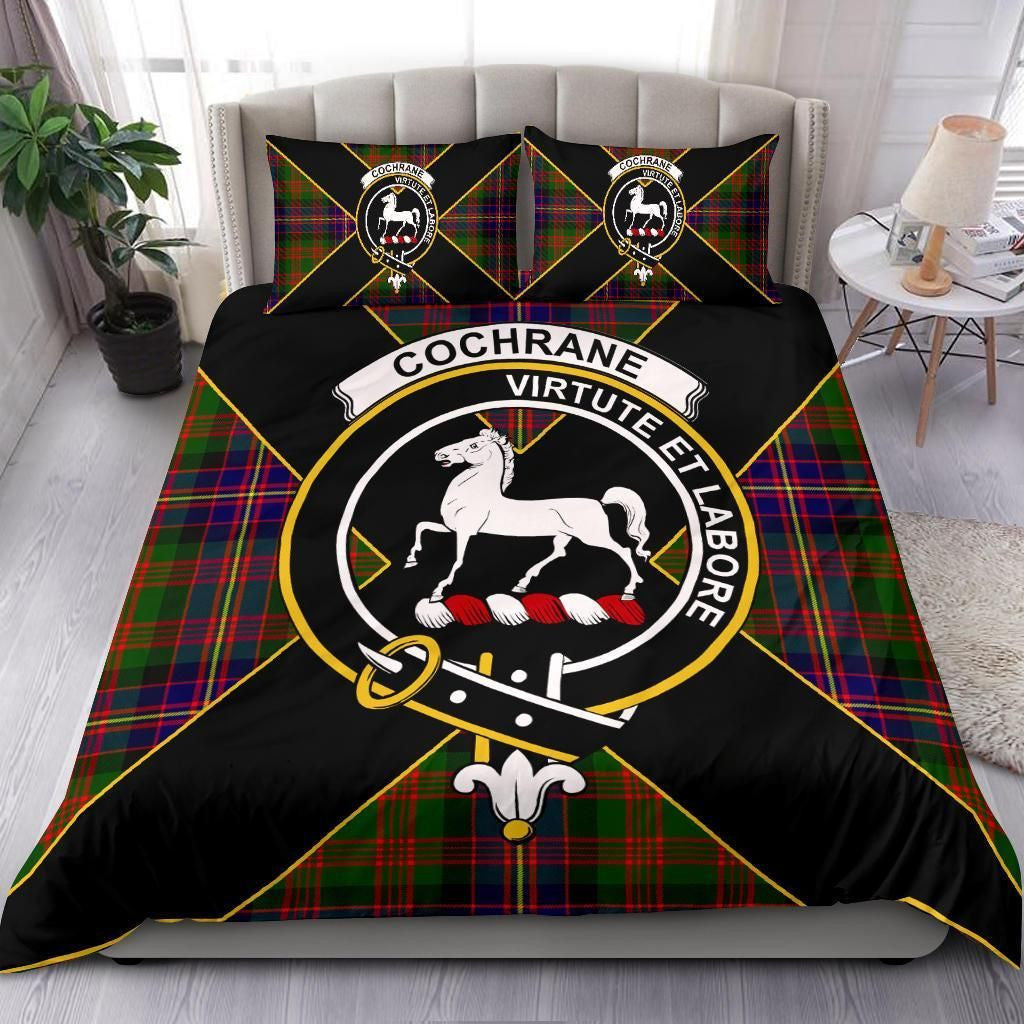 Cochrane Clan Bedding Set, Scottish Tartan Cochrane Clan Bedding Set Luxury Style