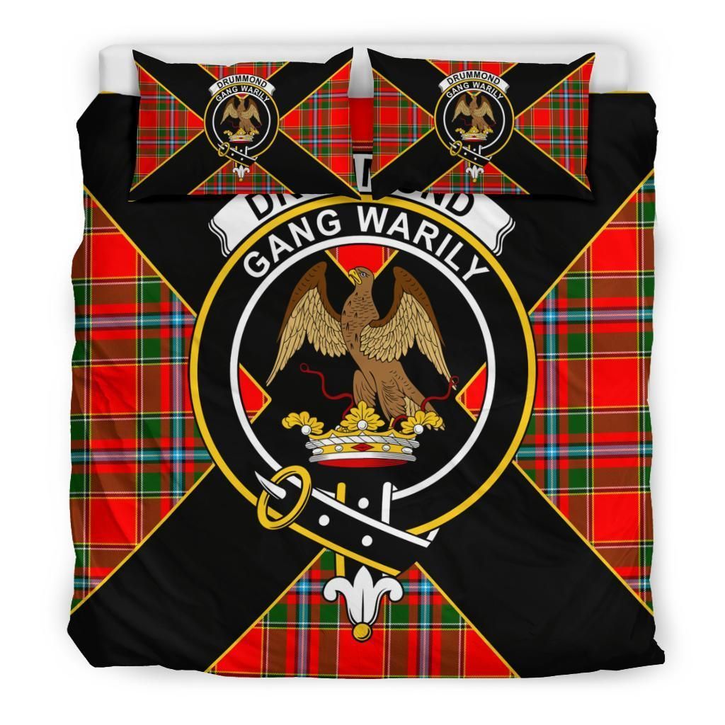 Drummond Clan Bedding Set, Scottish Tartan Drummond Clan Bedding Set Luxury Style