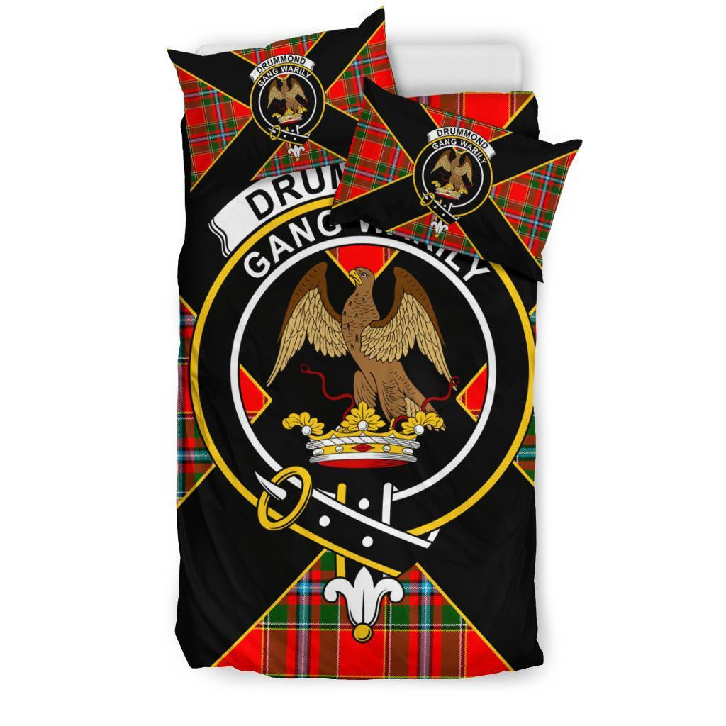 Drummond Clan Bedding Set, Scottish Tartan Drummond Clan Bedding Set Luxury Style