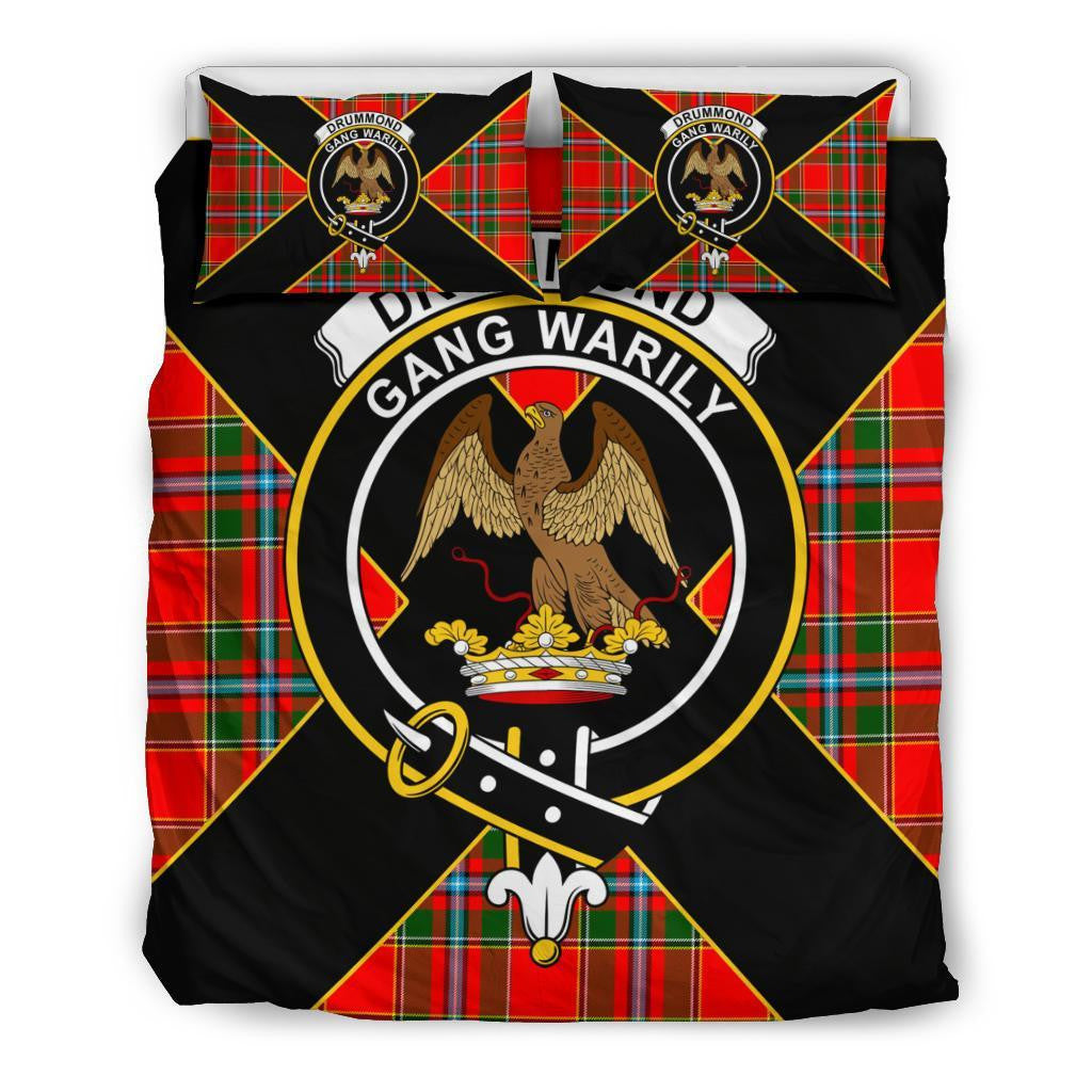 Drummond Clan Bedding Set, Scottish Tartan Drummond Clan Bedding Set Luxury Style