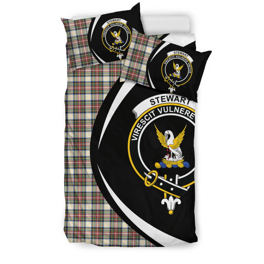 Stewart Dress Ancient Clan Bedding Set, Scottish Tartan Stewart Dress Ancient Clan Bedding Set Circle Style