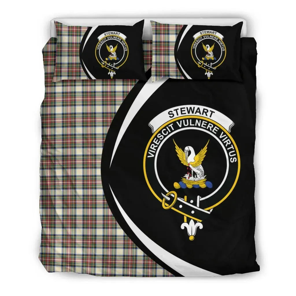 Stewart Dress Ancient Clan Bedding Set, Scottish Tartan Stewart Dress Ancient Clan Bedding Set Circle Style