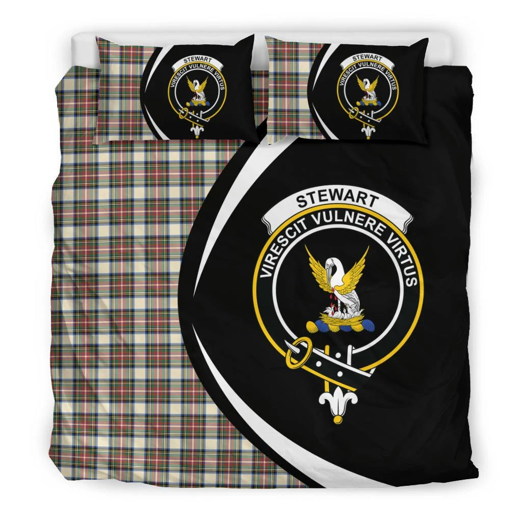 Stewart Dress Ancient Clan Bedding Set, Scottish Tartan Stewart Dress Ancient Clan Bedding Set Circle Style
